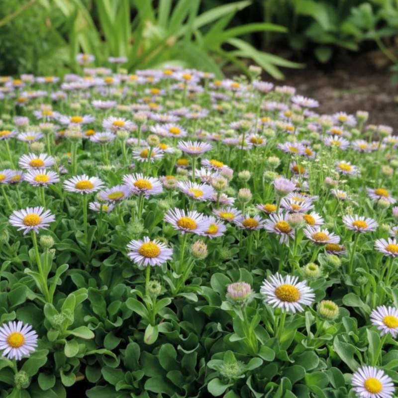 Vergerette glauque Beachboy Blue, Erigeron à fleurs Bleue/ - feuillage Persistant - Godet - 5/20 cm