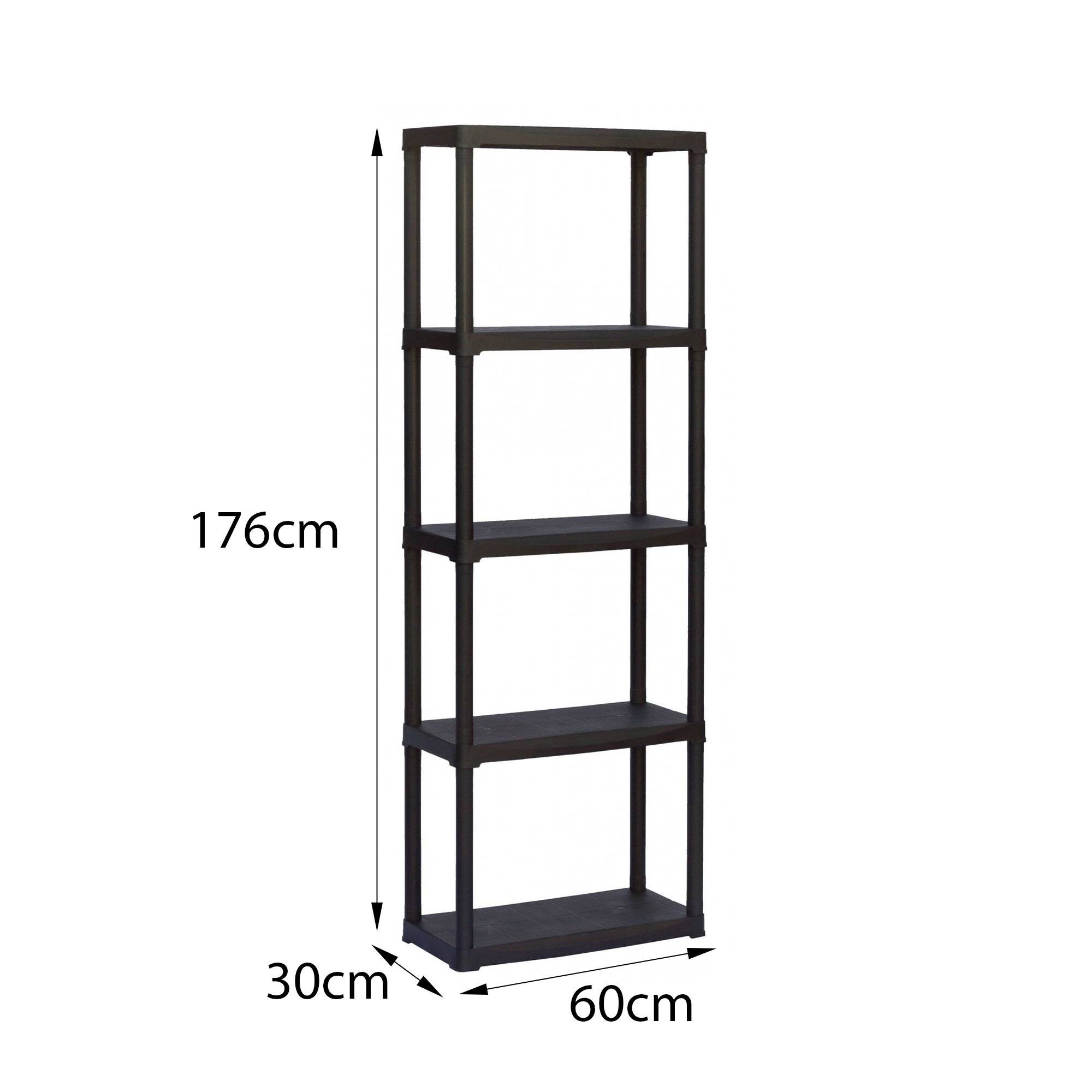 Dmora - Armoire d'extérieur Damme, Etagère d'extérieur, Armoire de balcon polyvalente, Armoire d'extérieur, Anthracite, 60x30h176 cm - Dmora - Image 3