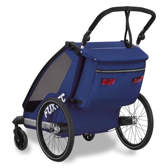 FUXTEC - Remorque vélo bleue - FUXTEC Sport Cruiser - charge max. 45kg, 2 ceintures 5 points, Enfants Poussette Pliable - Image 2