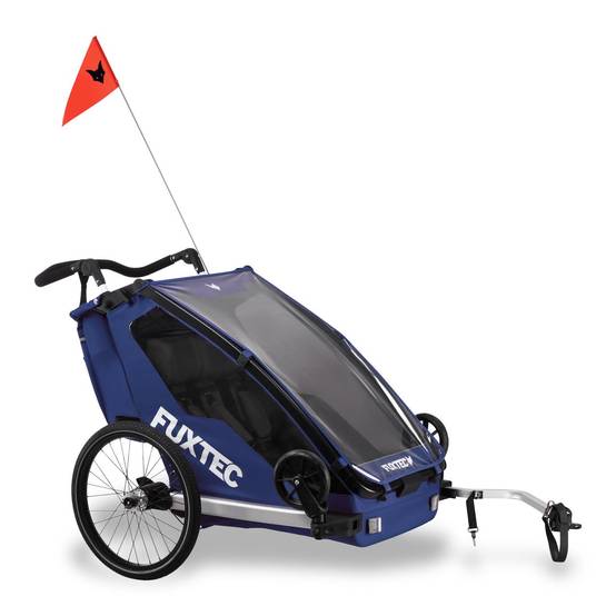 FUXTEC - Remorque vélo bleue - FUXTEC Sport Cruiser - charge max. 45kg, 2 ceintures 5 points, Enfants Poussette Pliable - Image 4