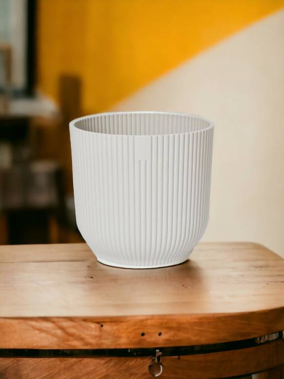 Cache-Pot Elho Blanc - D22 x H20- La Green Touch - Image 1