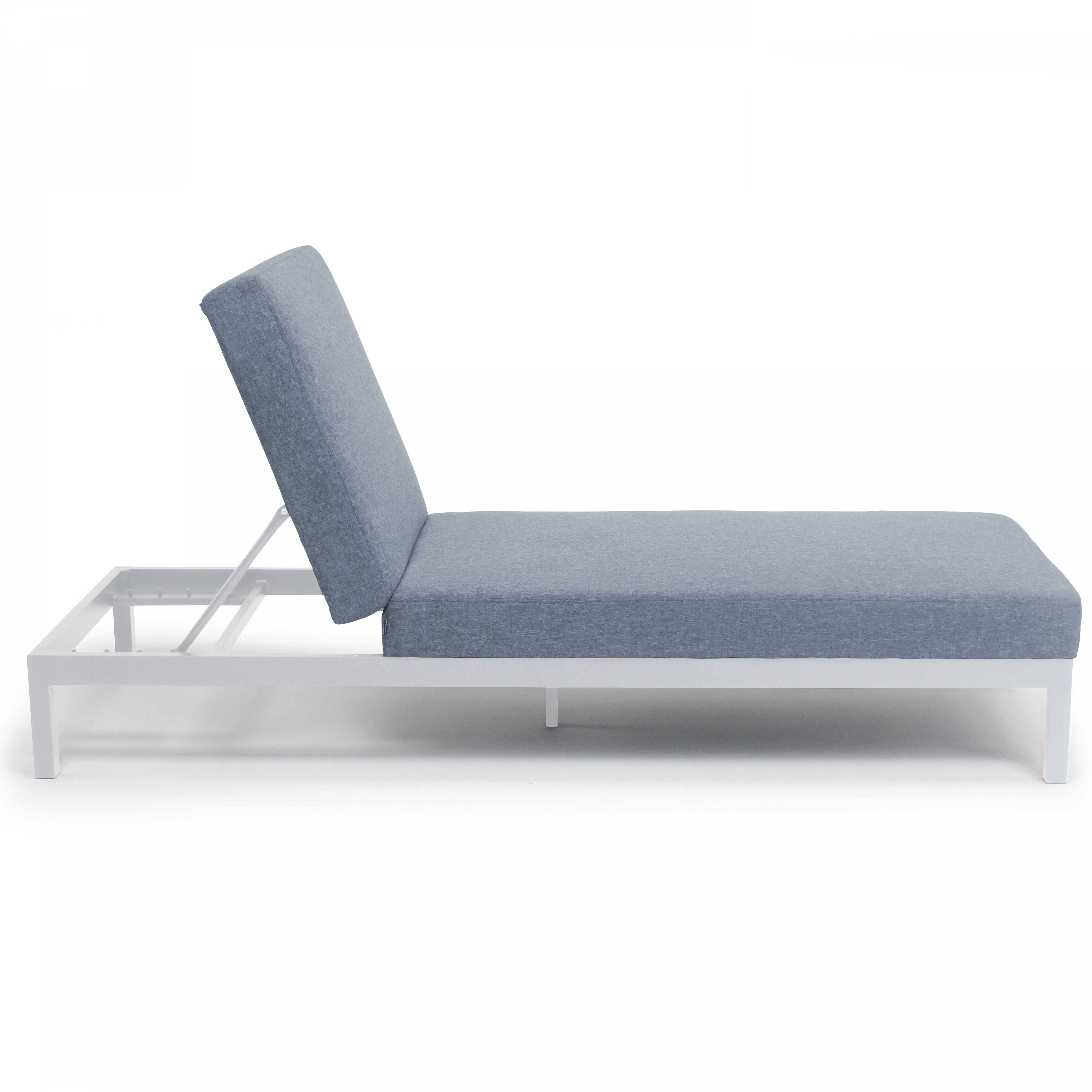 Oviala - Bain de soleil inclinable en aluminium gris clair  Galapagos - Oviala - Image 5