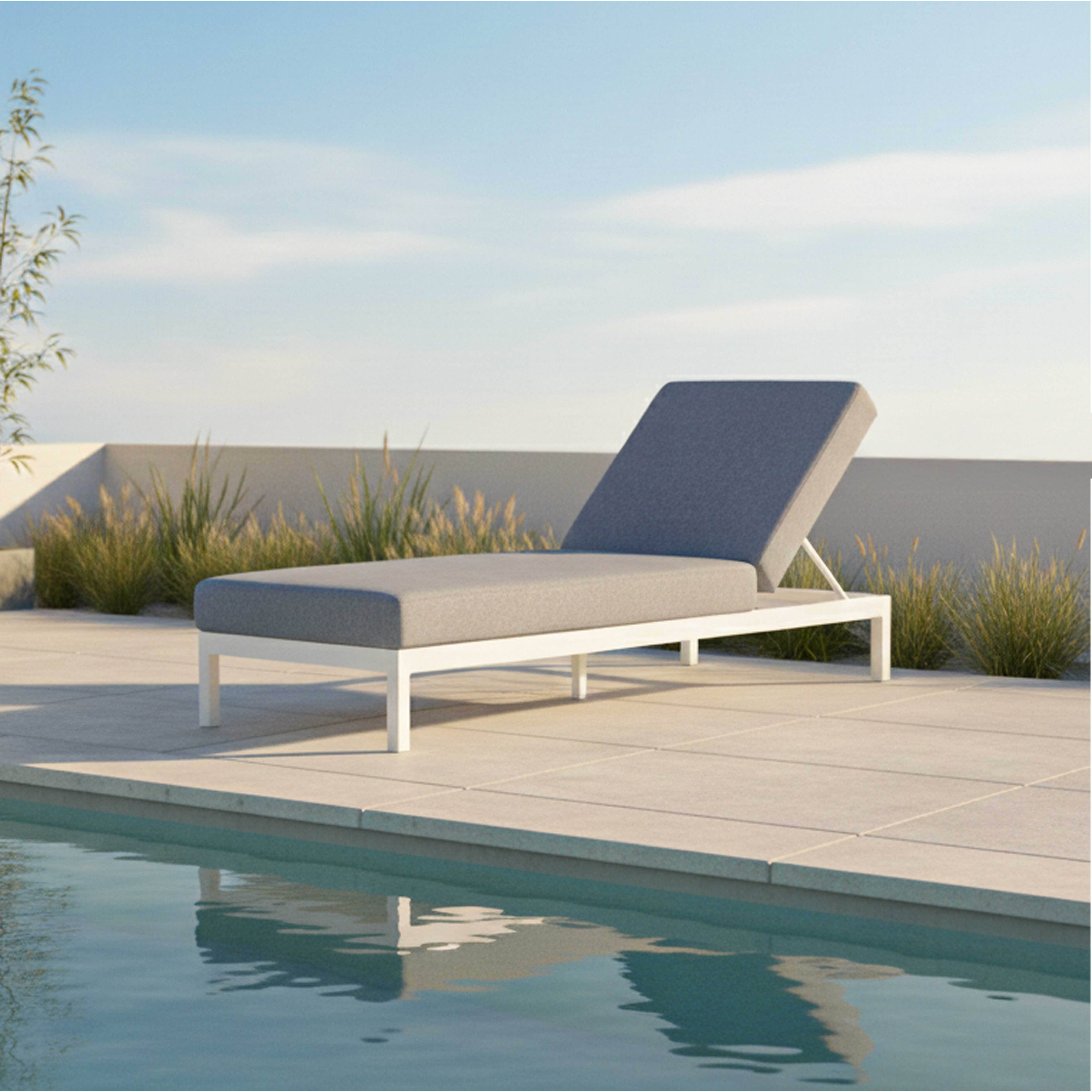 Oviala - Bain de soleil inclinable en aluminium gris clair  Galapagos - Oviala - Image 2