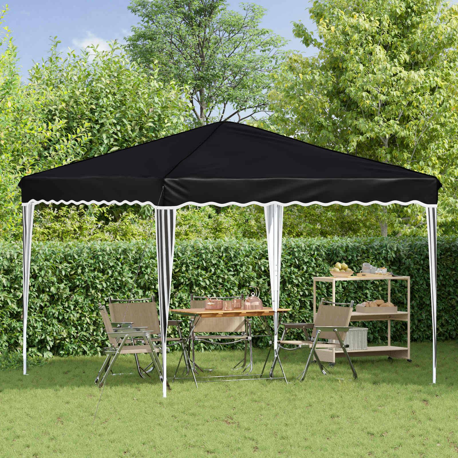 ComfortXL - Tente de réception pop-up tissu Oxford pour jardin hauteur réglable 288x288cm anthracite - ComfortXL Outdoor Living - Image 3