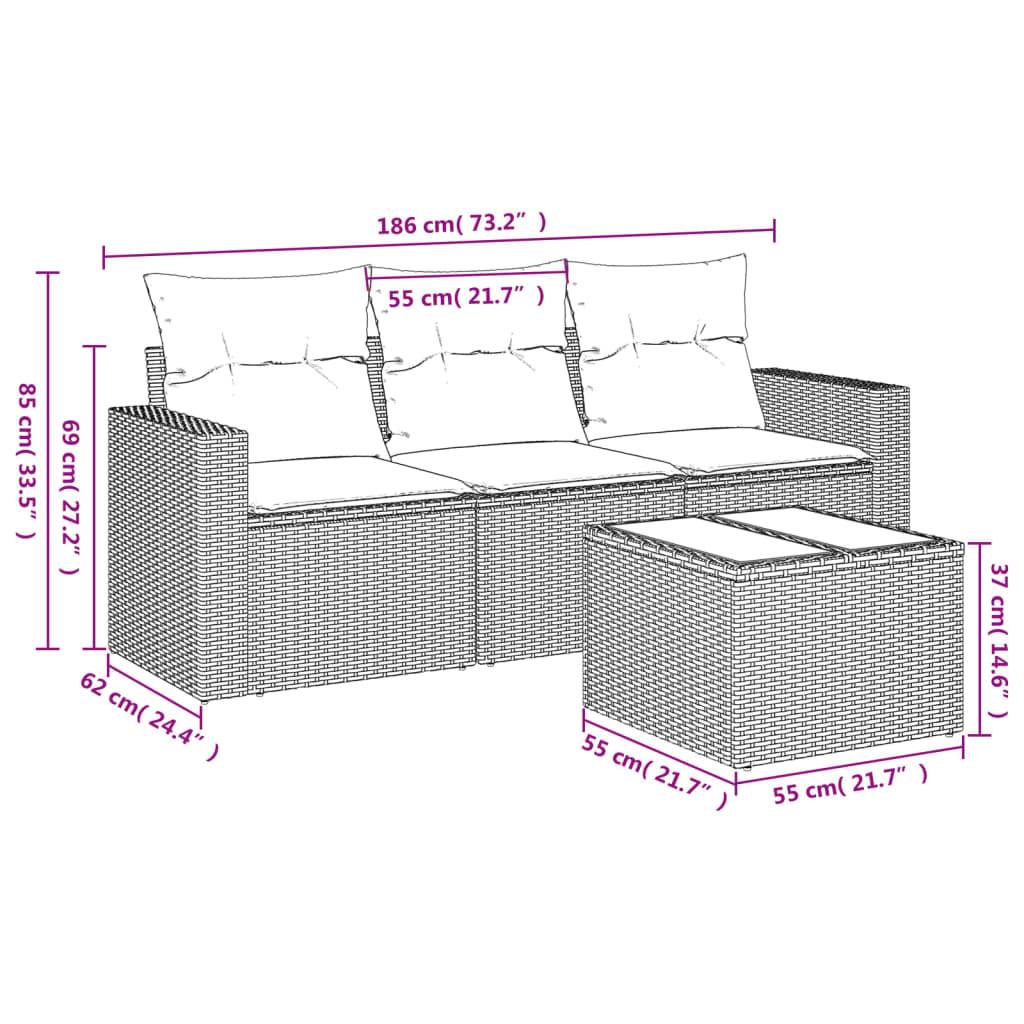 ComfortXL - Petit Salon de Jardin 3 Places avec Coffre de Rangement Résine Tressée Gris Clair et Table Basse – ComfortXL Outdoor Living - Image 3