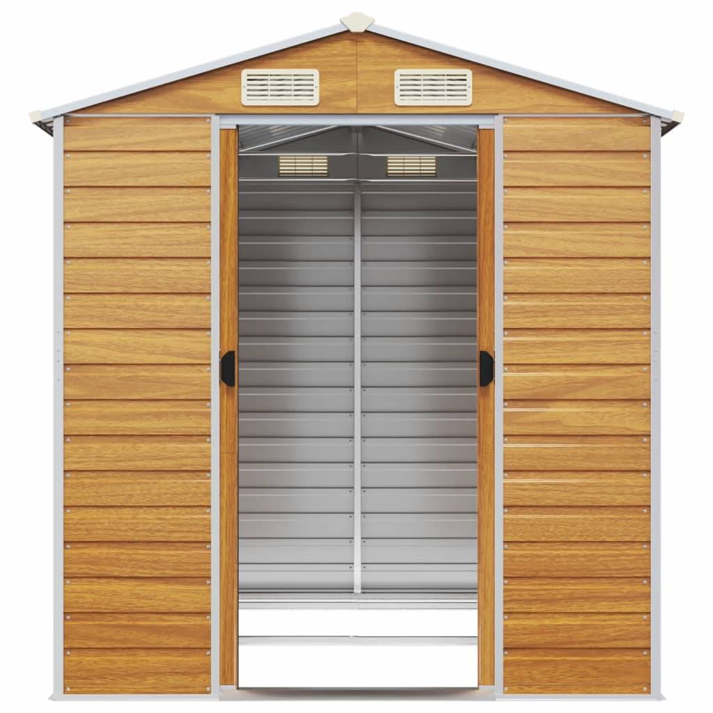 Vidaxl - Abri de jardin marron clair 191 x 215 x 198 cm en acier galvanisé vidaXL 3188276 - Image 6