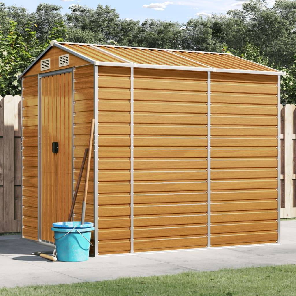 Vidaxl - Abri de jardin marron clair 191 x 215 x 198 cm en acier galvanisé vidaXL 3188276 - Image 1