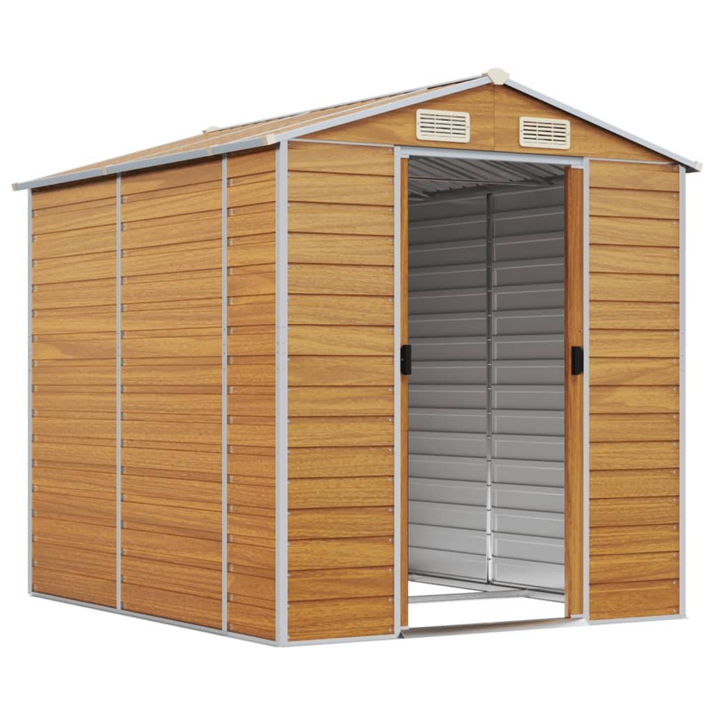 Vidaxl - Abri de jardin marron clair 191 x 215 x 198 cm en acier galvanisé vidaXL 3188276 - Image 9