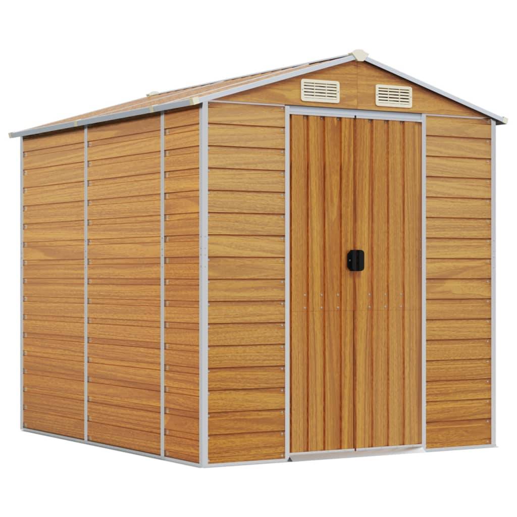 Vidaxl - Abri de jardin marron clair 191 x 215 x 198 cm en acier galvanisé vidaXL 3188276 - Image 2
