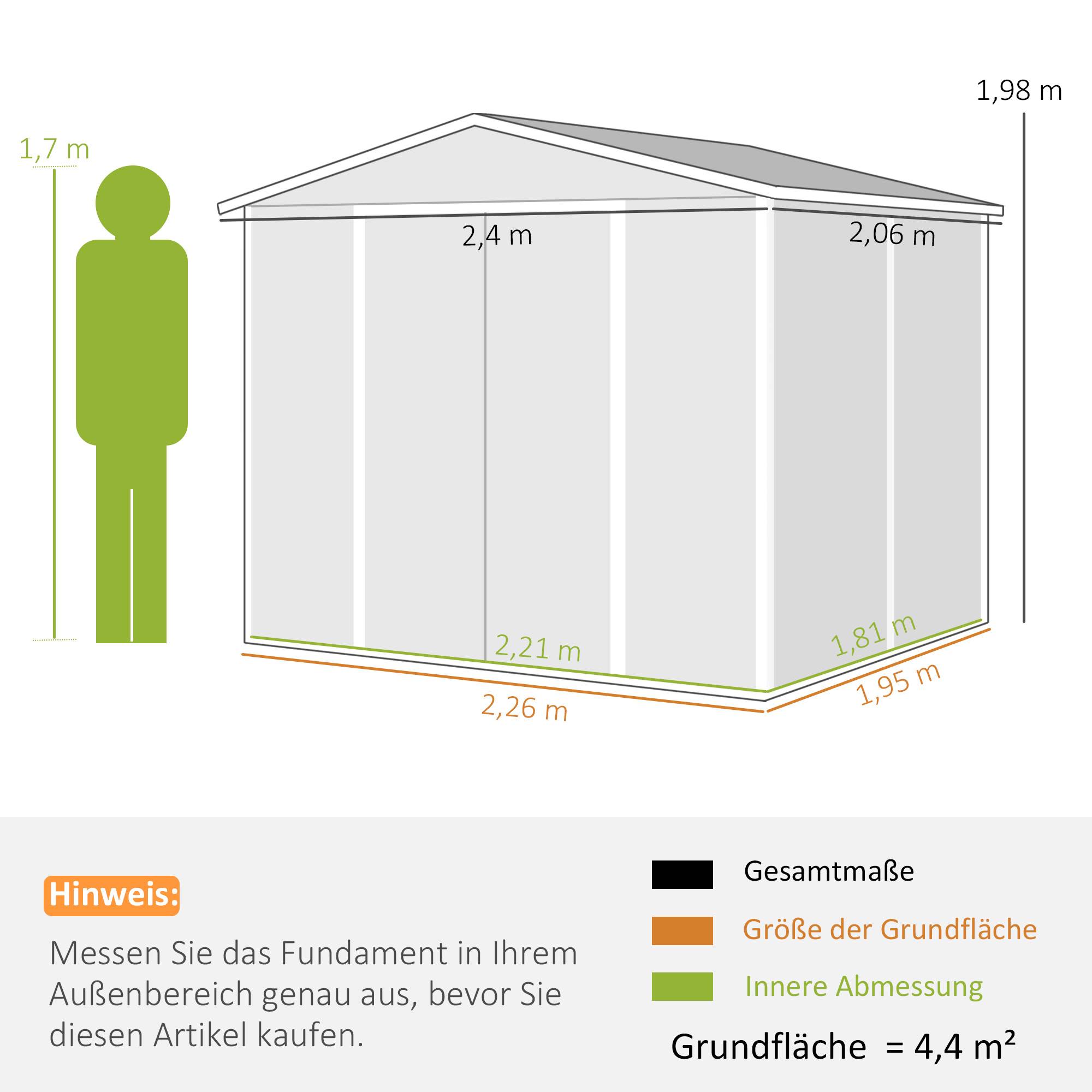 ComfortXL - Abri de jardin acier galvanisé 240 x 206 cm gris foncé portes coulissantes - ComfortXL Outdoor Living - Image 5