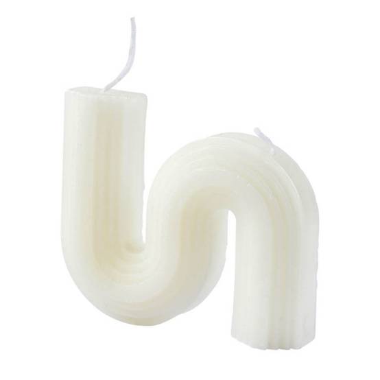 Bougie Déco Vague "Arty" 9cm Blanc