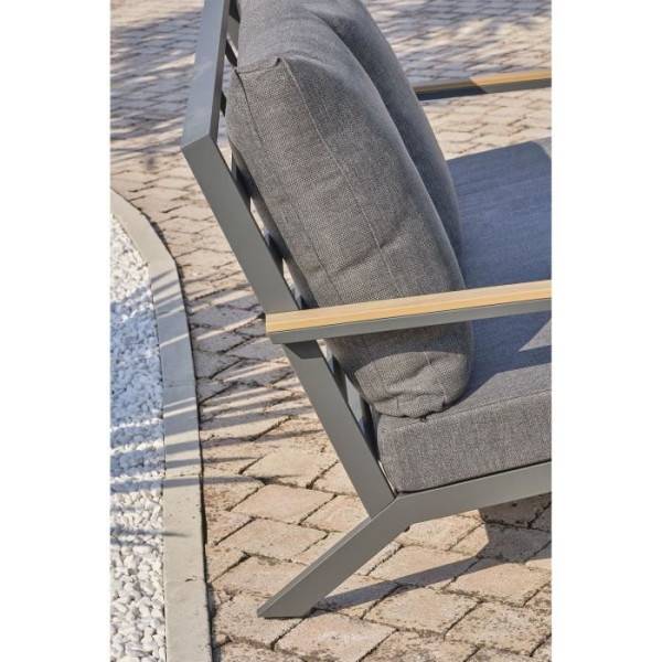 Dcb Garden - Salon bas de jardin - Aluminium - DCB GARDEN - 5 places - Gris anthracite et polywood - KOMMOS - Image 3