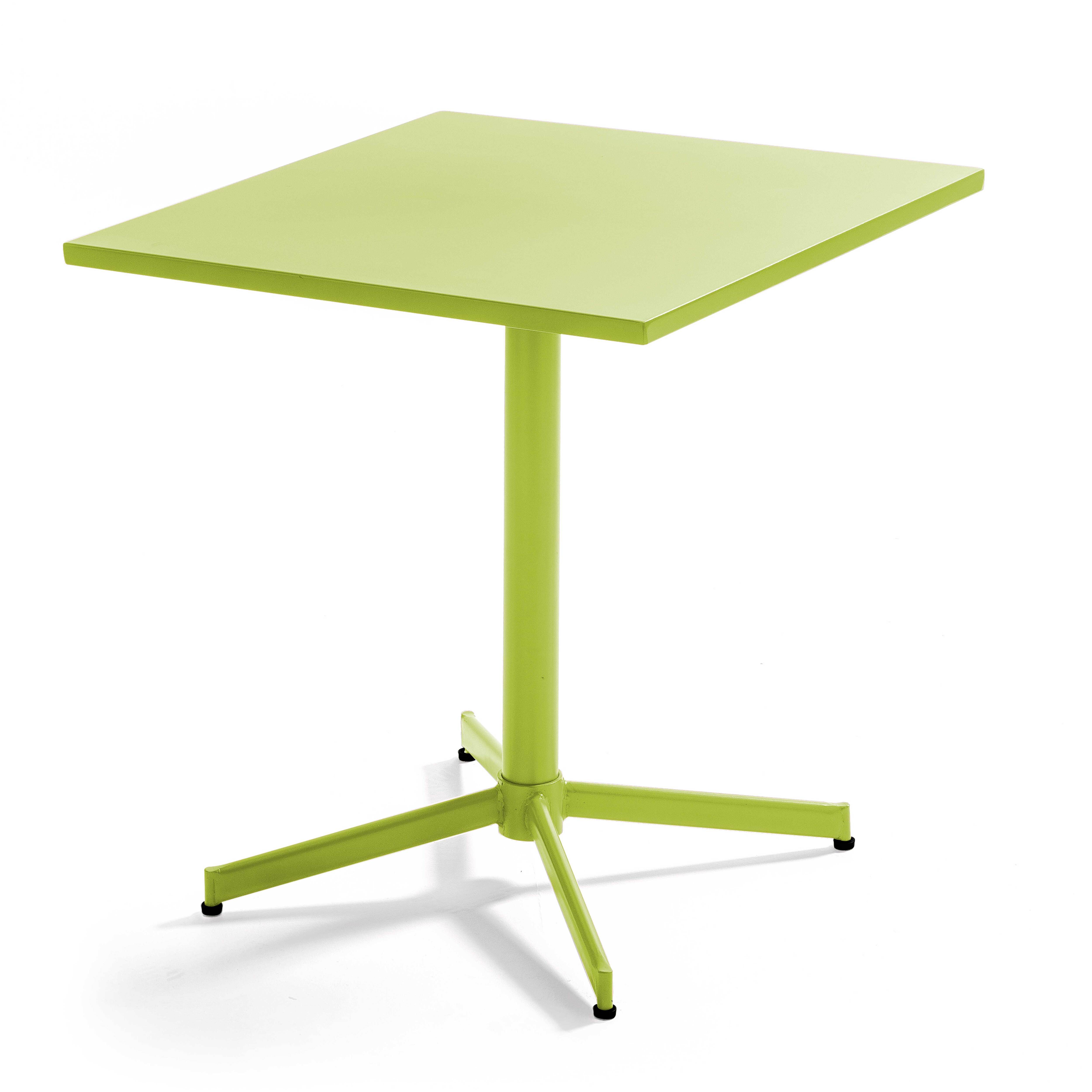 Oviala - Table de jardin carrée bistro inclinable en acier vert Palavas - Oviala - Image 1