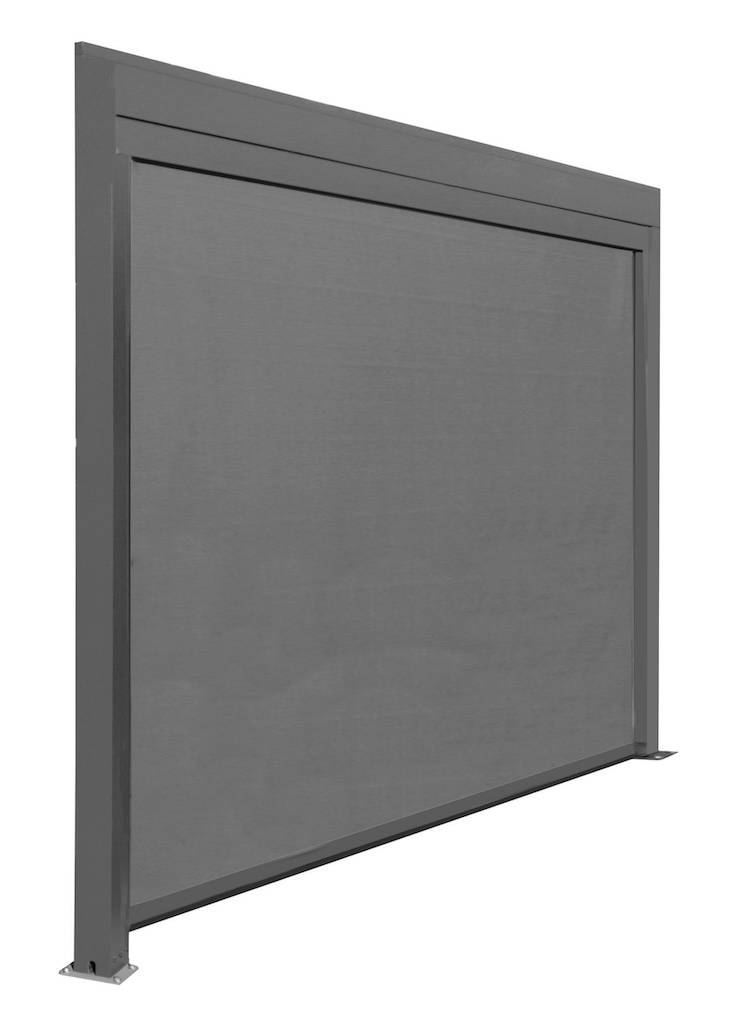 Proloisirs - Rideau BioClim 4M pour Pergola Autoportée - Aluminium époxy gris - TPEP gris PROLOISIRS