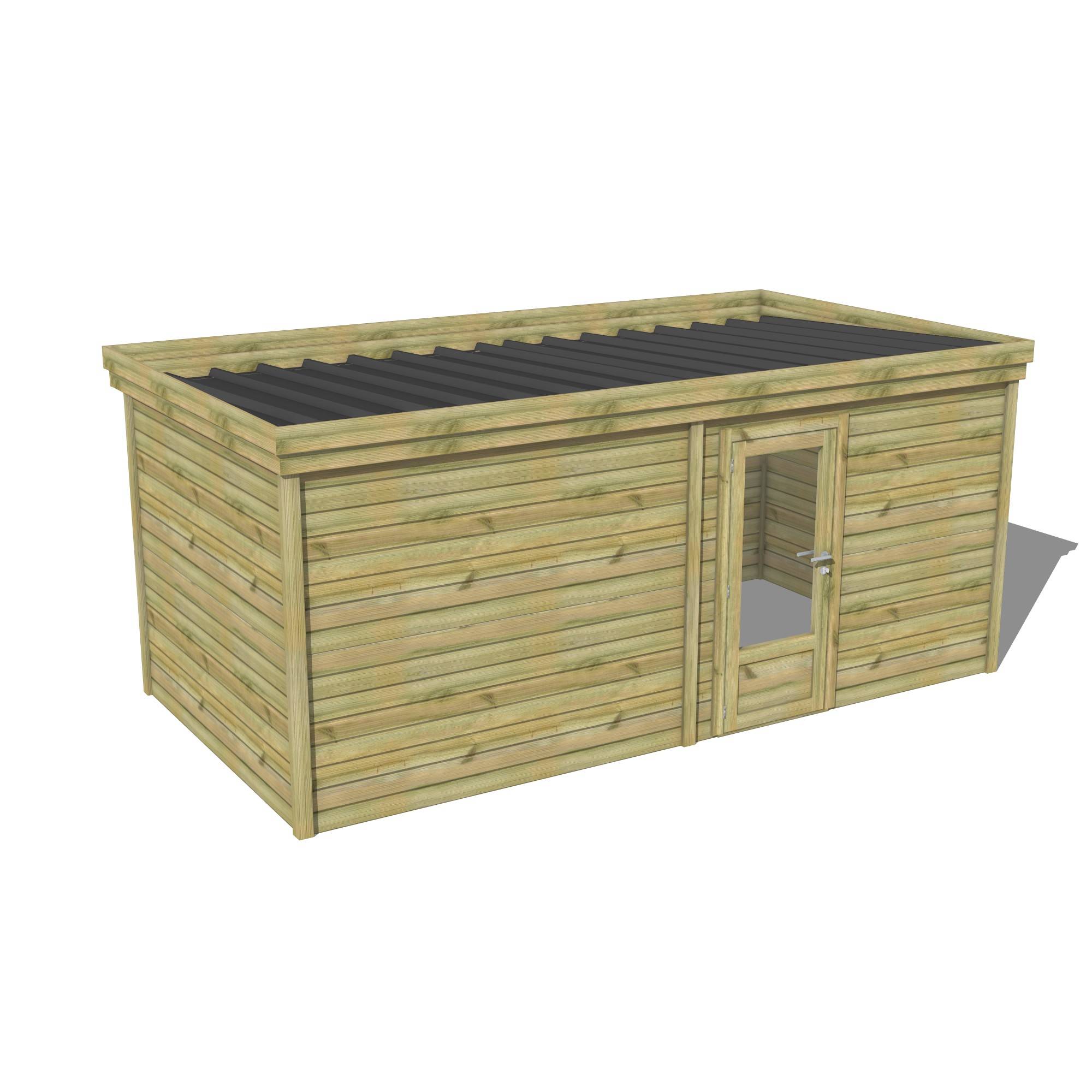 Abri Français - ABRI DE JARDIN bois Pin traité autoclave 27mm - 5,195x2,64m / 14m2 - Bac acier - Abri Français - Image 1