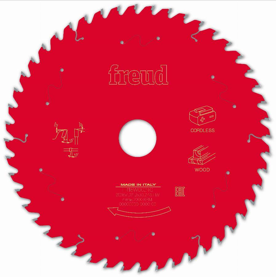 Lame pour scie circulaire portative sans fil FREUD - Ø216 1,7/1,2 AL30 Z48 BA 15° - F03FS10071 -FR16W002TC - Image 2