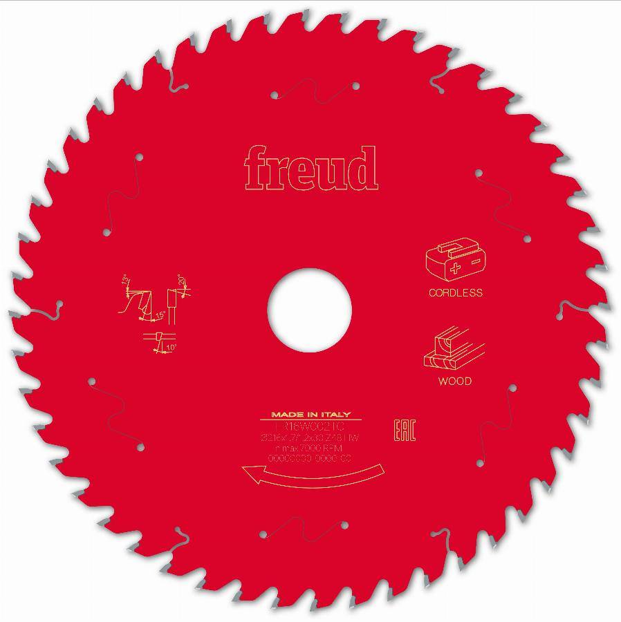Lame pour scie circulaire portative sans fil FREUD - Ø216 1,7/1,2 AL30 Z48 BA 15° - F03FS10071 -FR16W002TC - Image 1