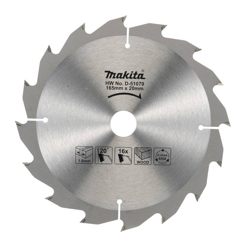 Makita - Lames carbure bois standard, pour scies circulaires MAKITA - taille Ø 165 mm x 16 Dents - MAKITA ACCESSOIRES - Image 1