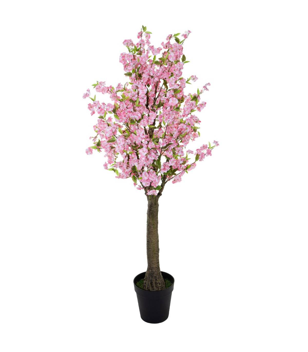 Plante artificielle Cerisier Rose dans un Pot noir  H 200 cm - Image 1