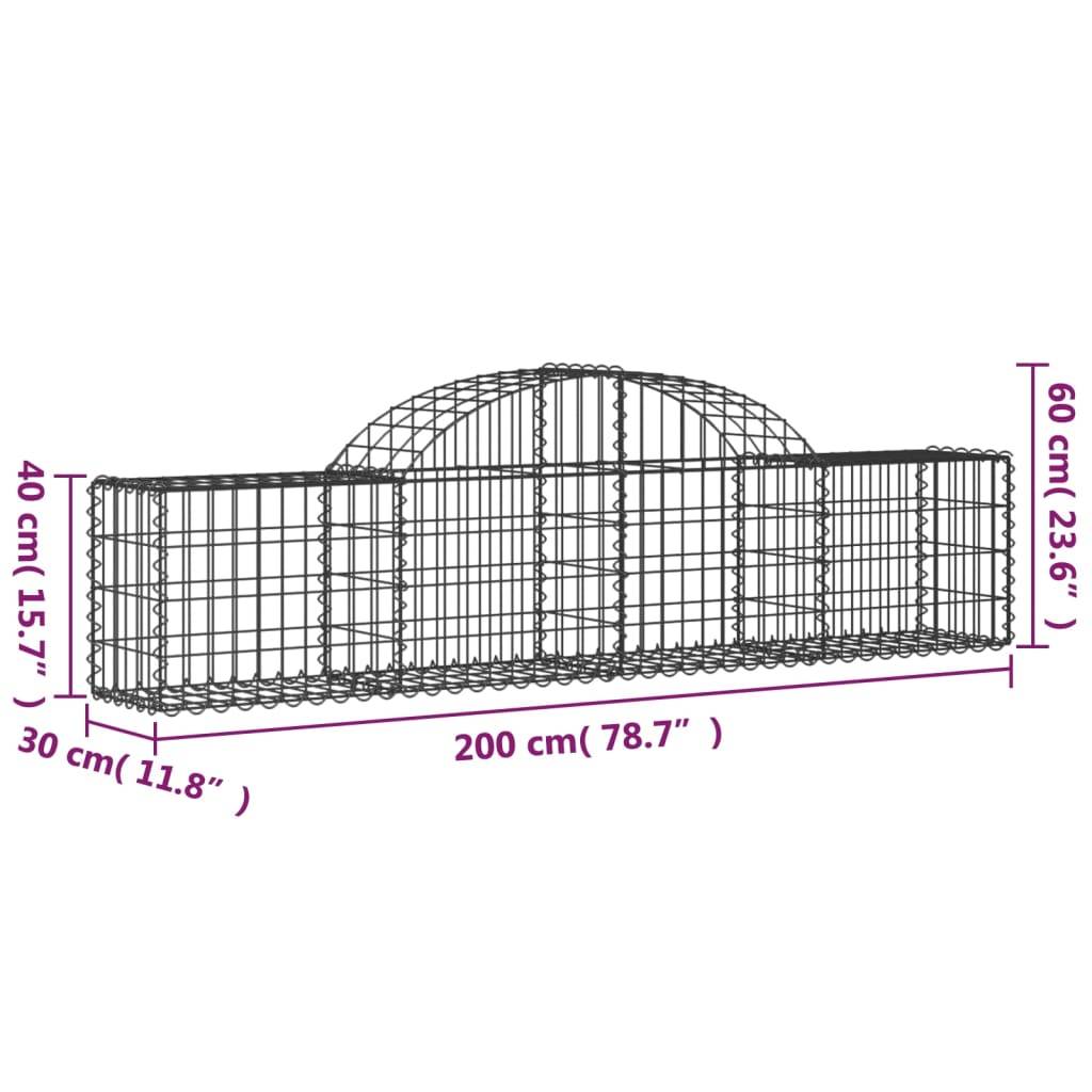 Vidaxl - Panier de gabions arqué 200x30x40/60 cm Fer galvanisé vidaXL 153482 - Image 3