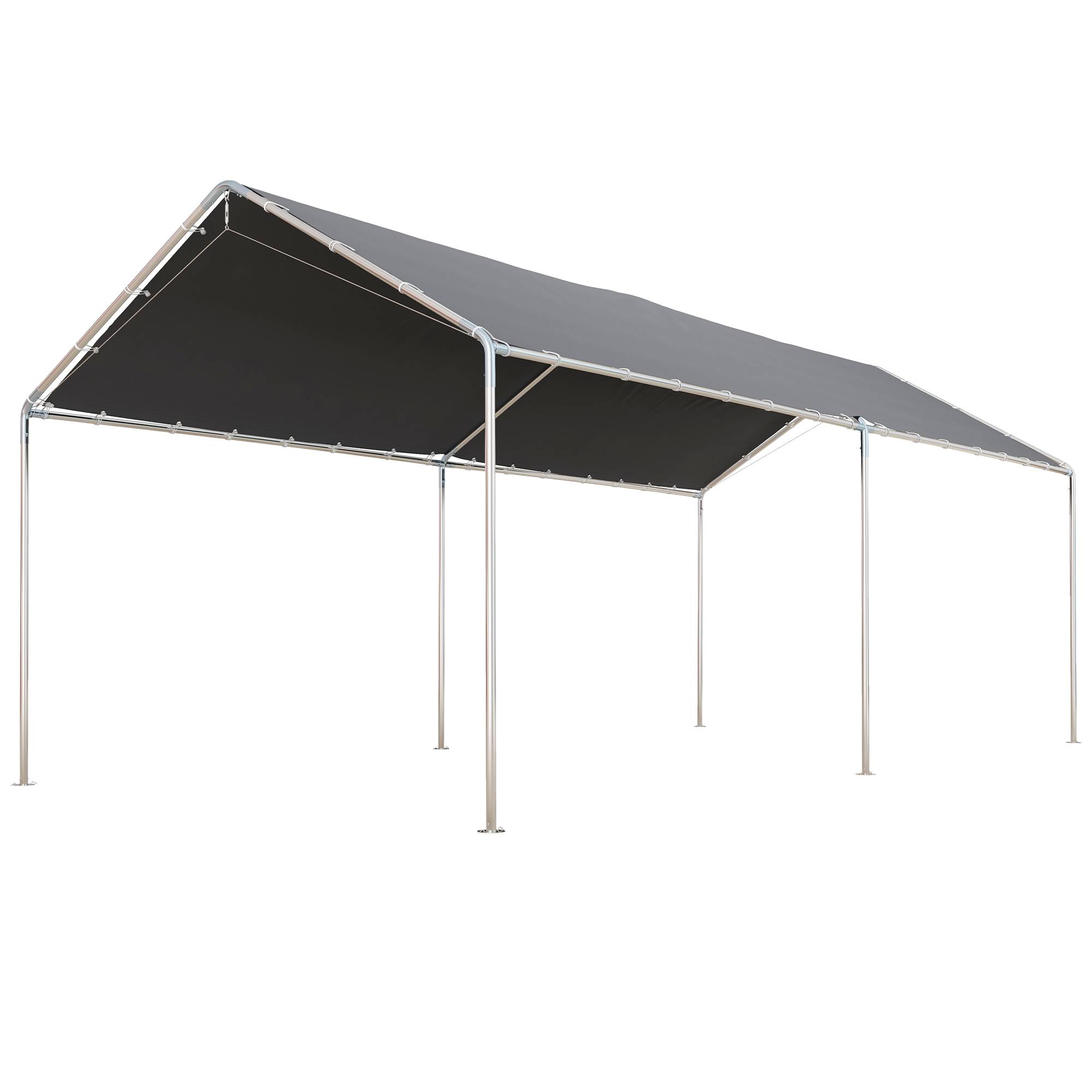 Outsunny - Carport auvent pour voiture 5,95L x 2,90l x 2,60H m acier galvanisé robuste PE haute densité gris - Outsunny - Image 1