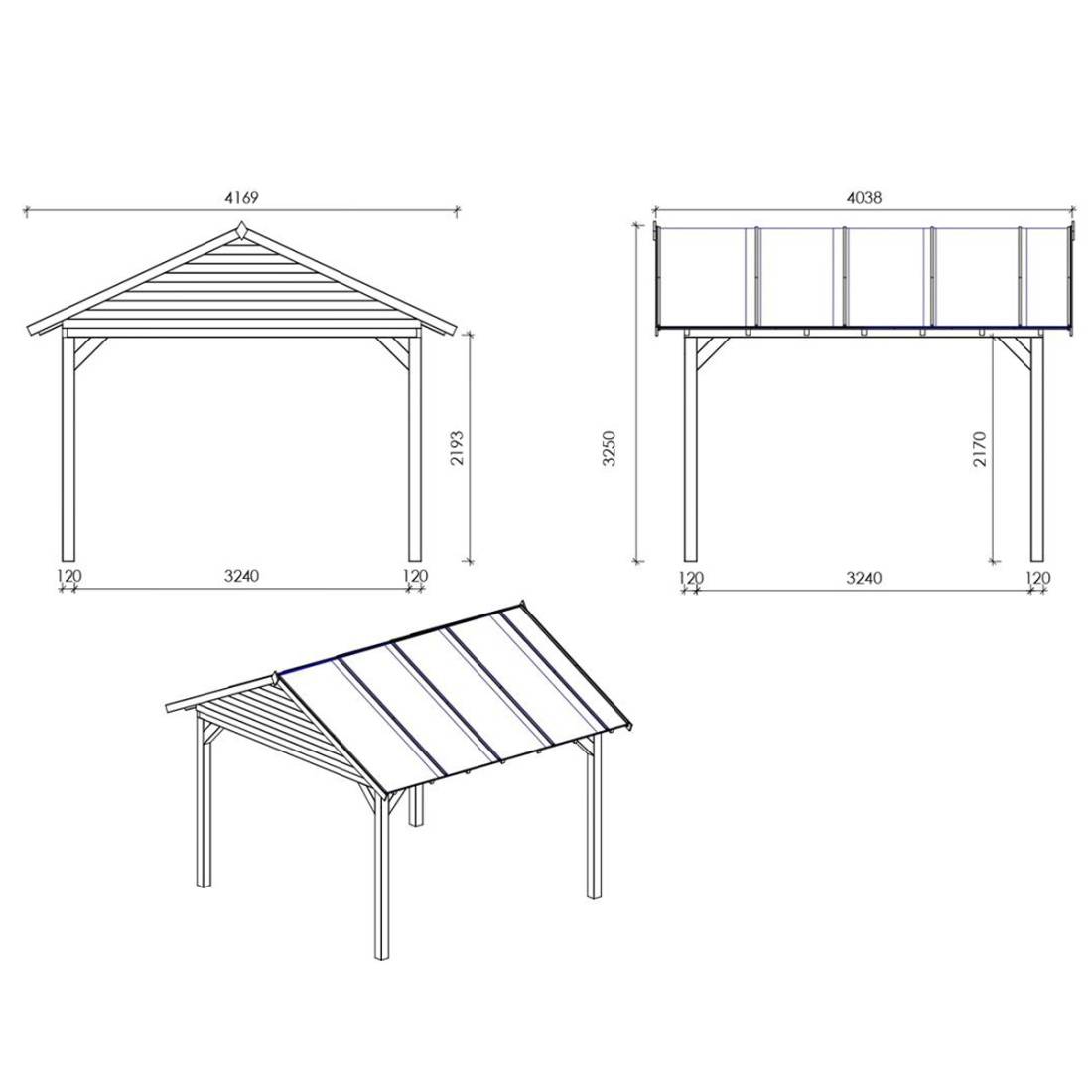 Altanka - Pergola de jardin 4.04x4.17m - traité - ALT36 - ALTANKA - Image 3