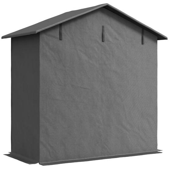 Abri jardin 1,1x2m porte enroulable, tente garage vélo moto, gris foncé - Image 2