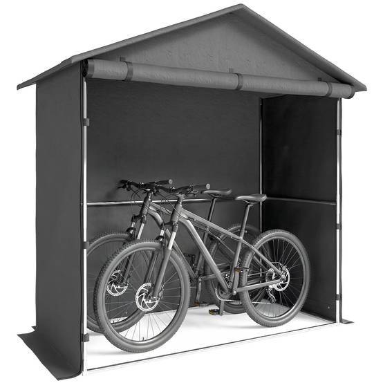 Abri jardin 1,1x2m porte enroulable, tente garage vélo moto, gris foncé - Image 1