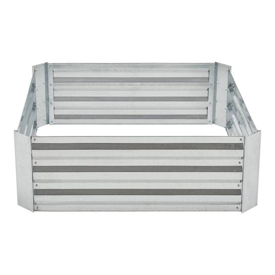Carré potager cadre sans fond en acier 90 x 90 x 30 cm argenté - Image 3