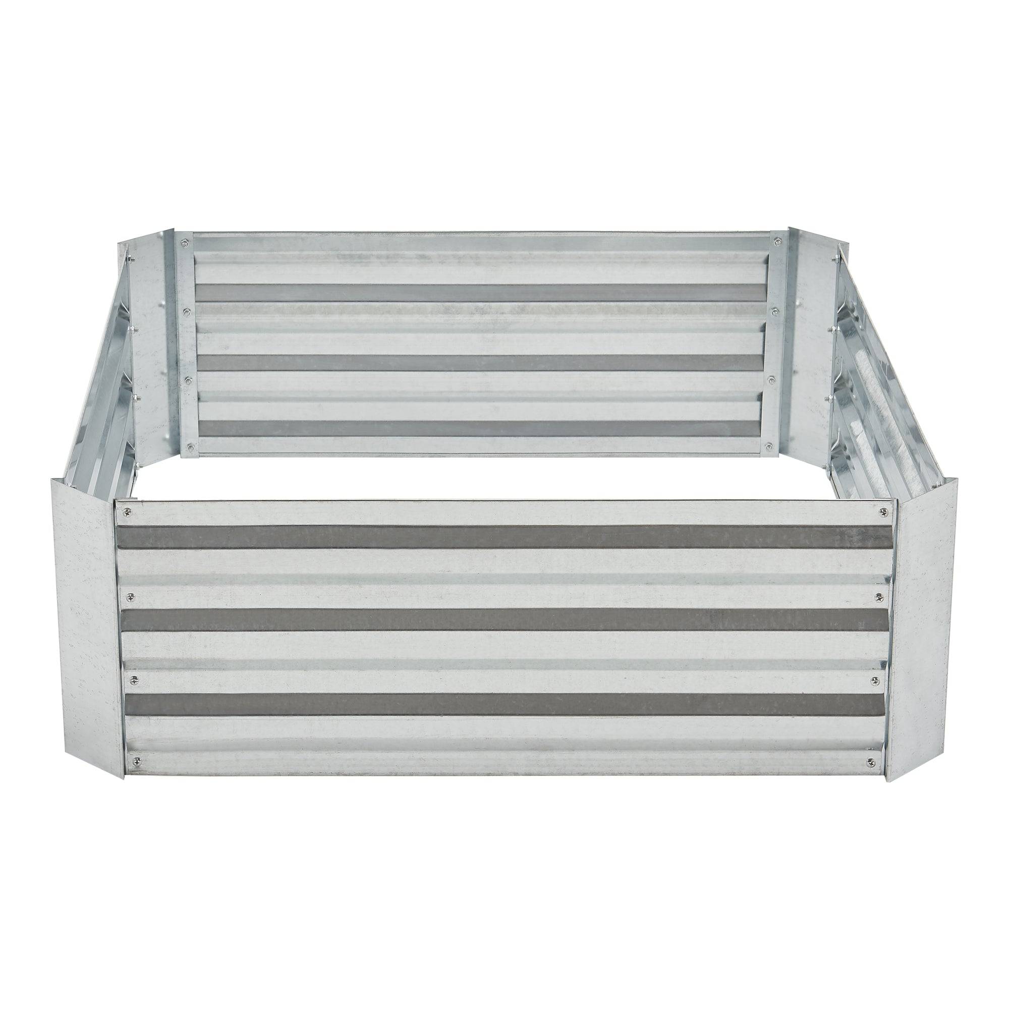 Carré potager cadre sans fond en acier 90 x 90 x 30 cm argenté - Image 3