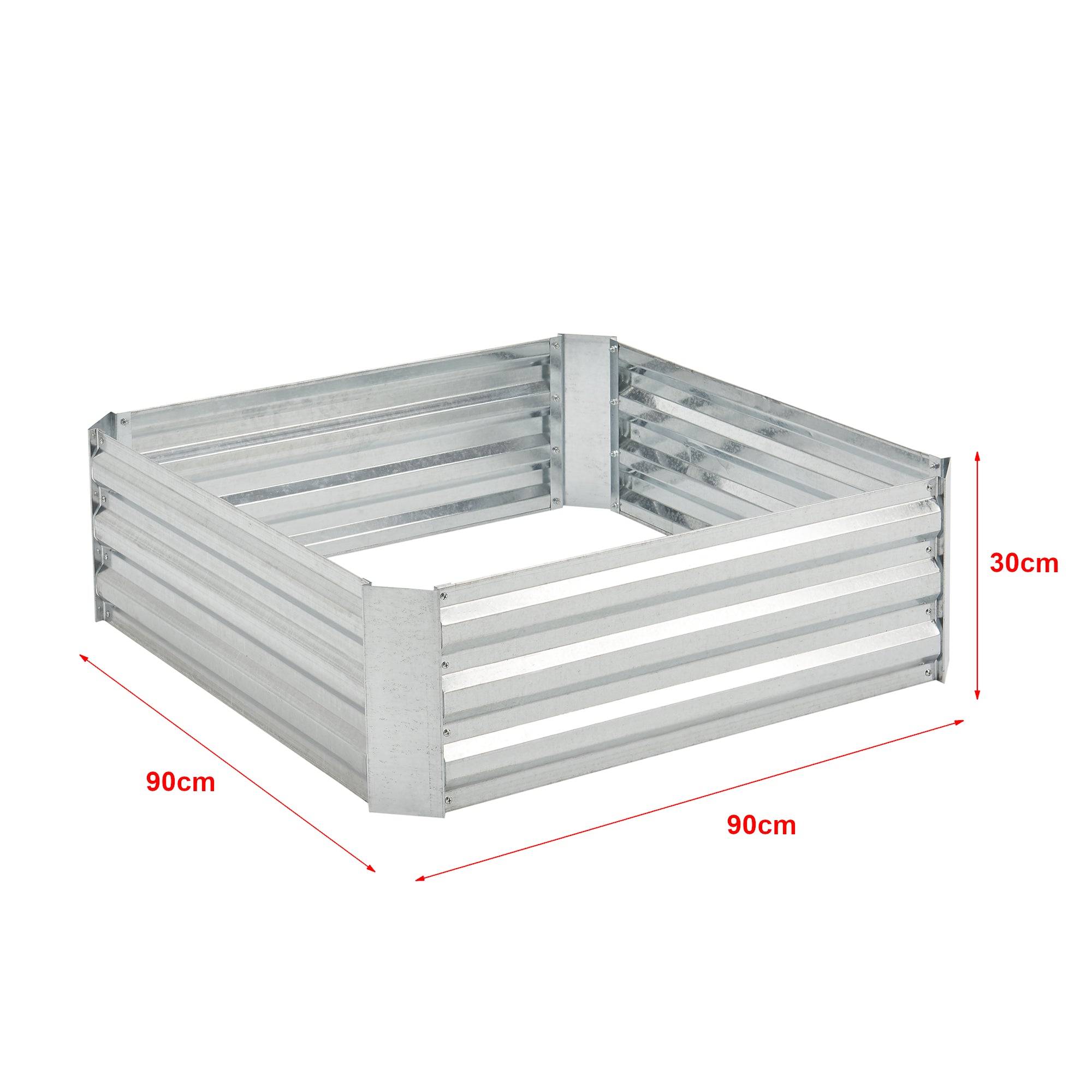 Carré potager cadre sans fond en acier 90 x 90 x 30 cm argenté - Image 2