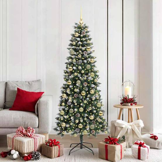 ComfortXL - Sapin de Noël Vert 180 cm Aspect Enneigé, 609 Branches et 300 LED Blanc Chaud – ComfortXL Outdoor Living - Image 1