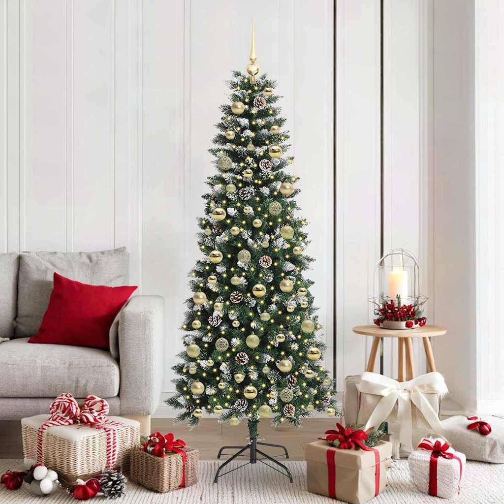 ComfortXL - Sapin de Noël Vert 180 cm Aspect Enneigé, 609 Branches et 300 LED Blanc Chaud – ComfortXL Outdoor Living - Image 1