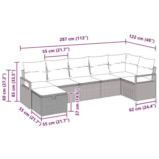Vidaxl - Ensemble de Canapés avec coussin 4 pcs polyrotin vidaXL 3360529 - Image 3