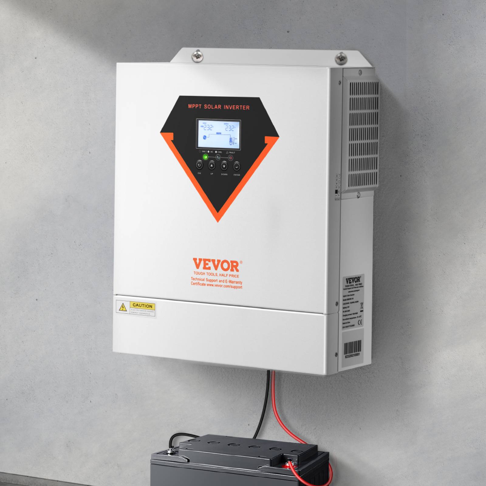 VEVOR Onduleur solaire hybride 3500W, 24V->220/230V, contrôleur MPPT 100A intégré, hors réseau. - Image 8