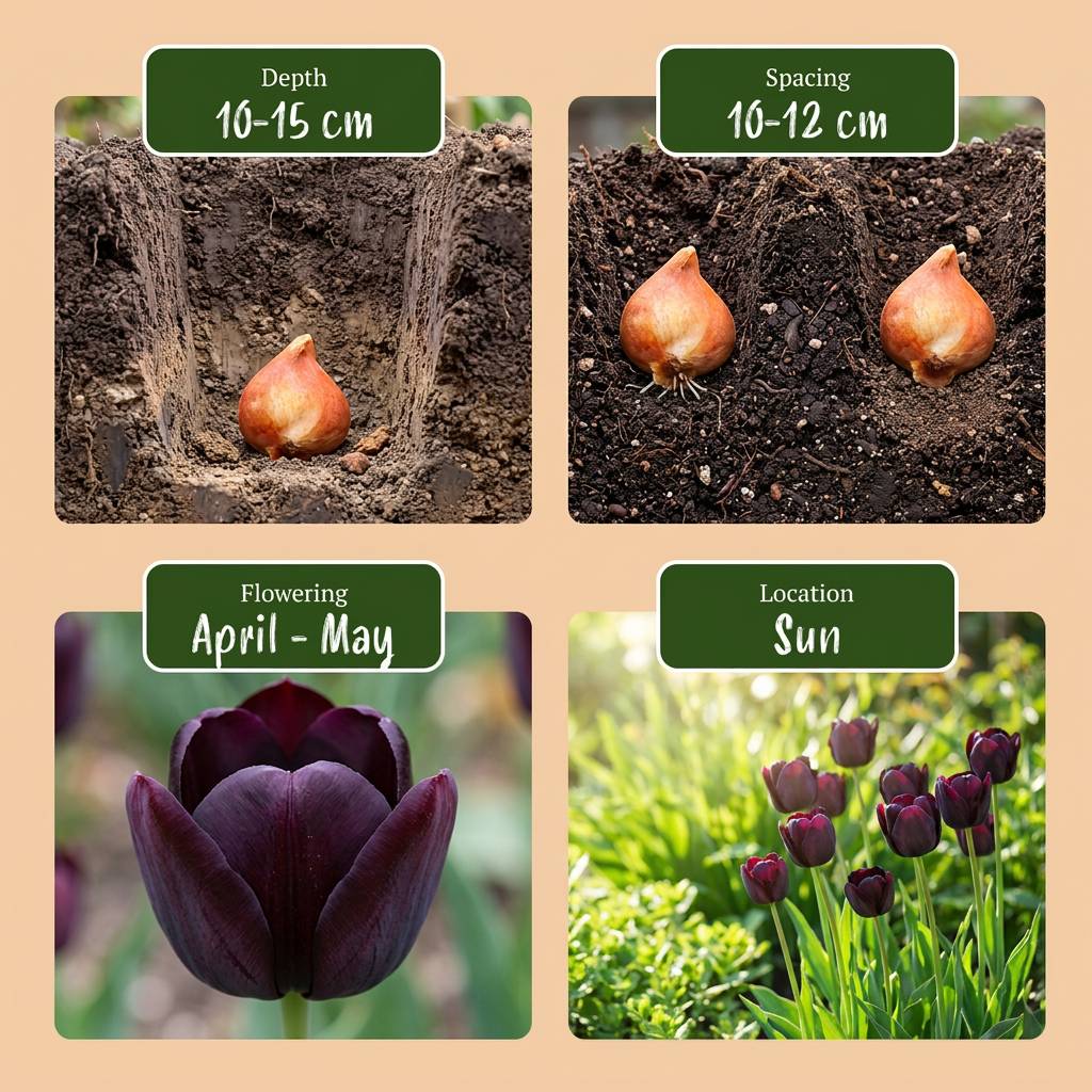 La Green Touch - Tulipe triomphe violet foncé - 12 bulbes - calibre 11/12 - Image 4