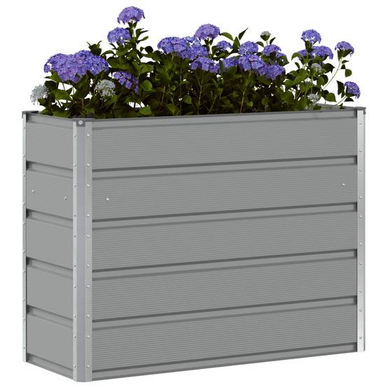 Vidaxl - Jardinière-Pot de fleur-Bac à fleurs Gris clair 100 x 40 x 75 cm Acier - Image 3
