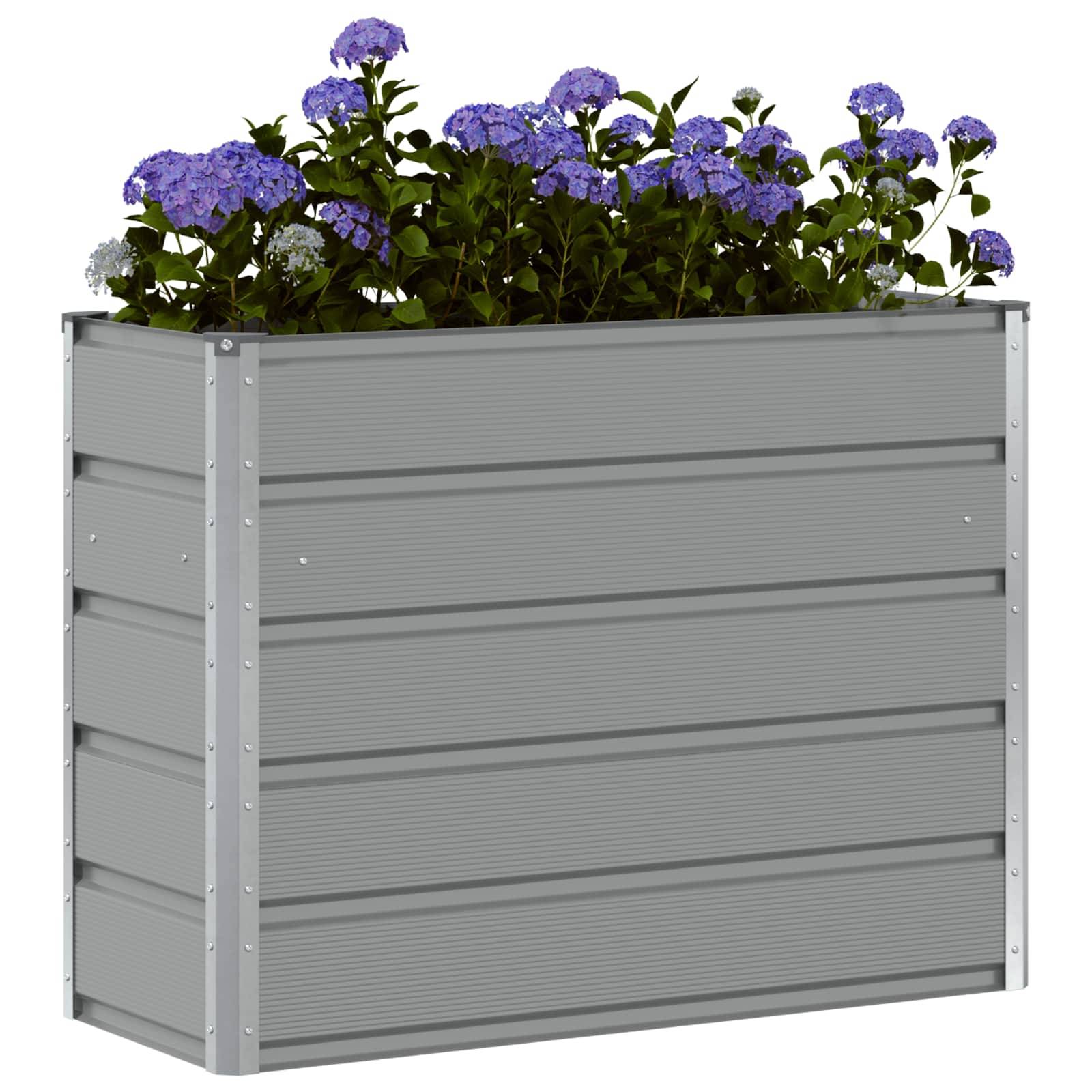 Vidaxl - Jardinière-Pot de fleur-Bac à fleurs Gris clair 100 x 40 x 75 cm Acier - Image 3