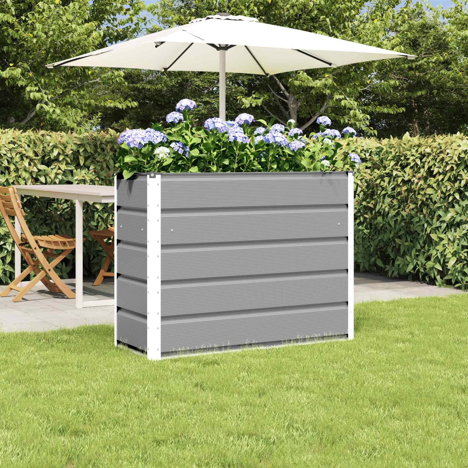 Vidaxl - Jardinière-Pot de fleur-Bac à fleurs Gris clair 100 x 40 x 75 cm Acier - Image 1