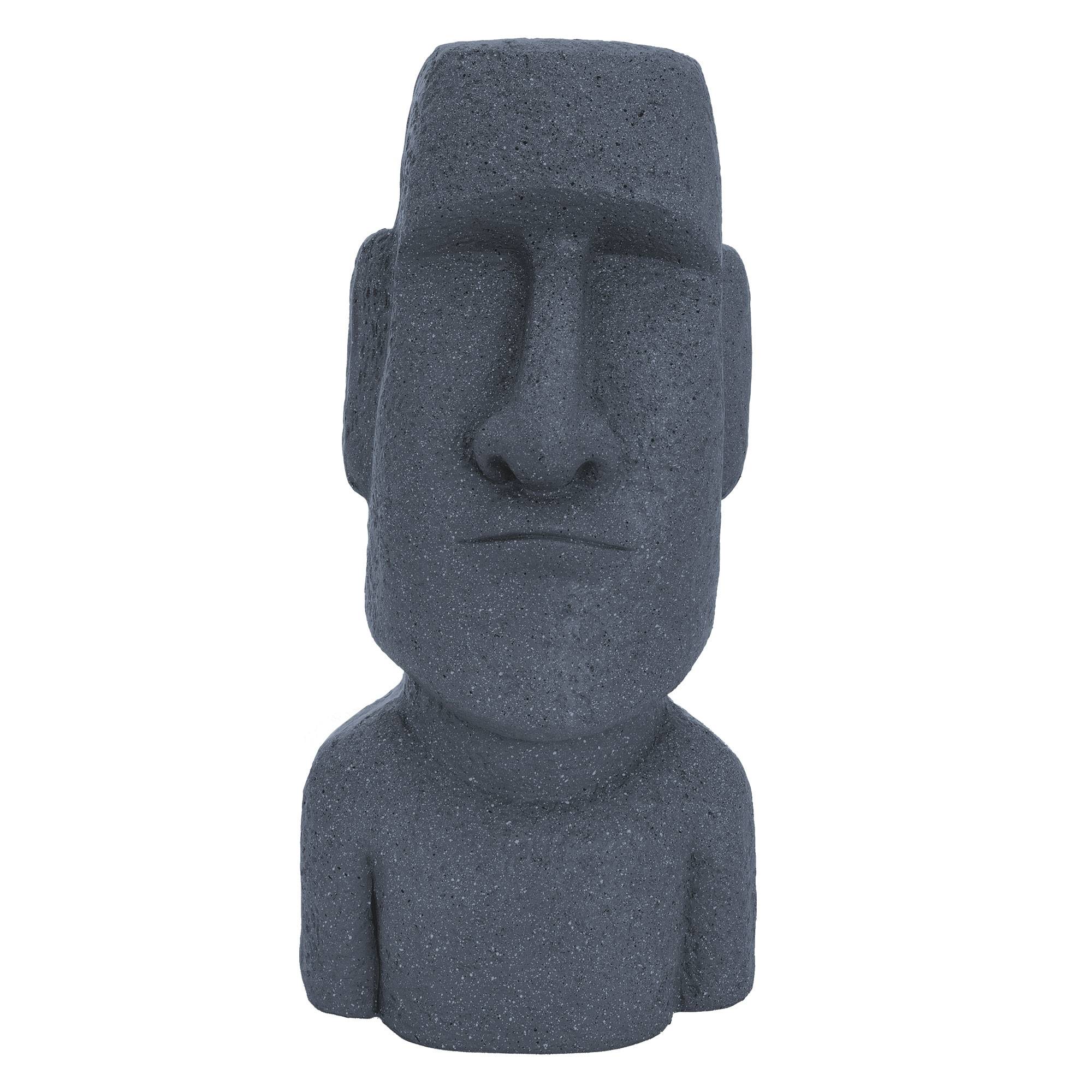Statue Décorative Île de Pâques Rapa NUI Moai Tête 53,5 cm Haut Figure Résine - Image 8