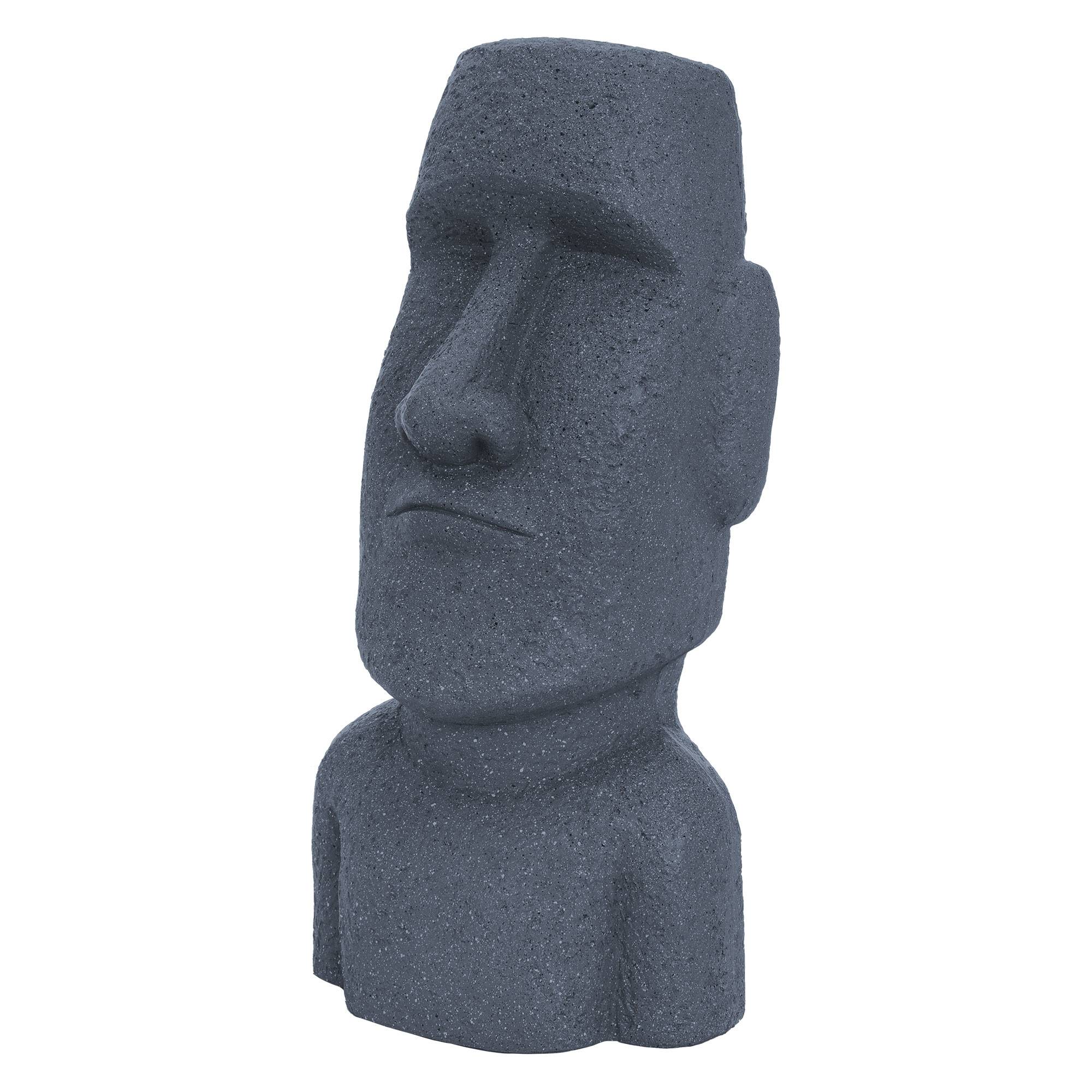 Statue Décorative Île de Pâques Rapa NUI Moai Tête 53,5 cm Haut Figure Résine - Image 1