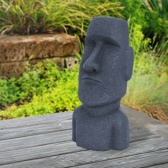 Statue Décorative Île de Pâques Rapa NUI Moai Tête 53,5 cm Haut Figure Résine - Image 2