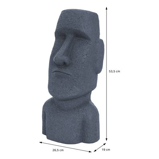 Statue Décorative Île de Pâques Rapa NUI Moai Tête 53,5 cm Haut Figure Résine - Image 7