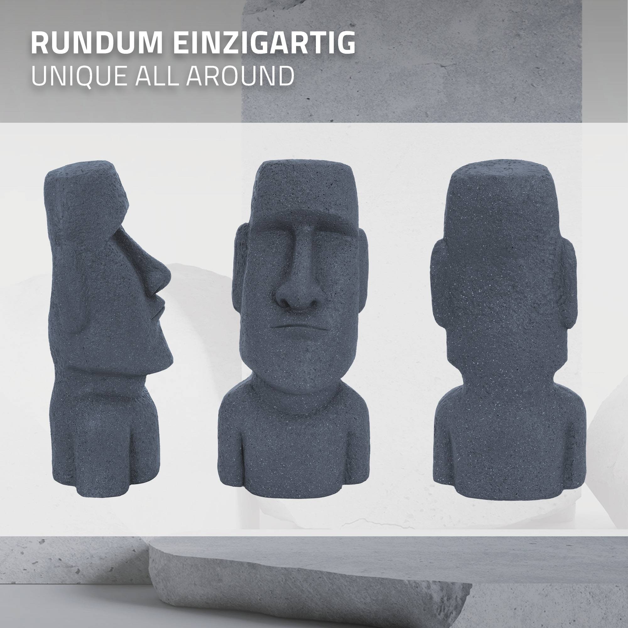 Statue Décorative Île de Pâques Rapa NUI Moai Tête 53,5 cm Haut Figure Résine - Image 5
