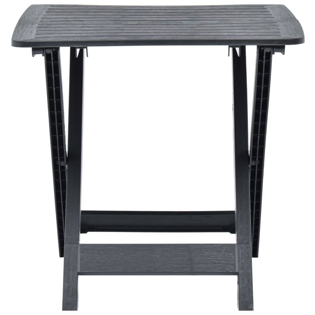 Table pliable de jardin plastique anthracite 79 x 72 x 70 cm - PANGIVO - Image 3