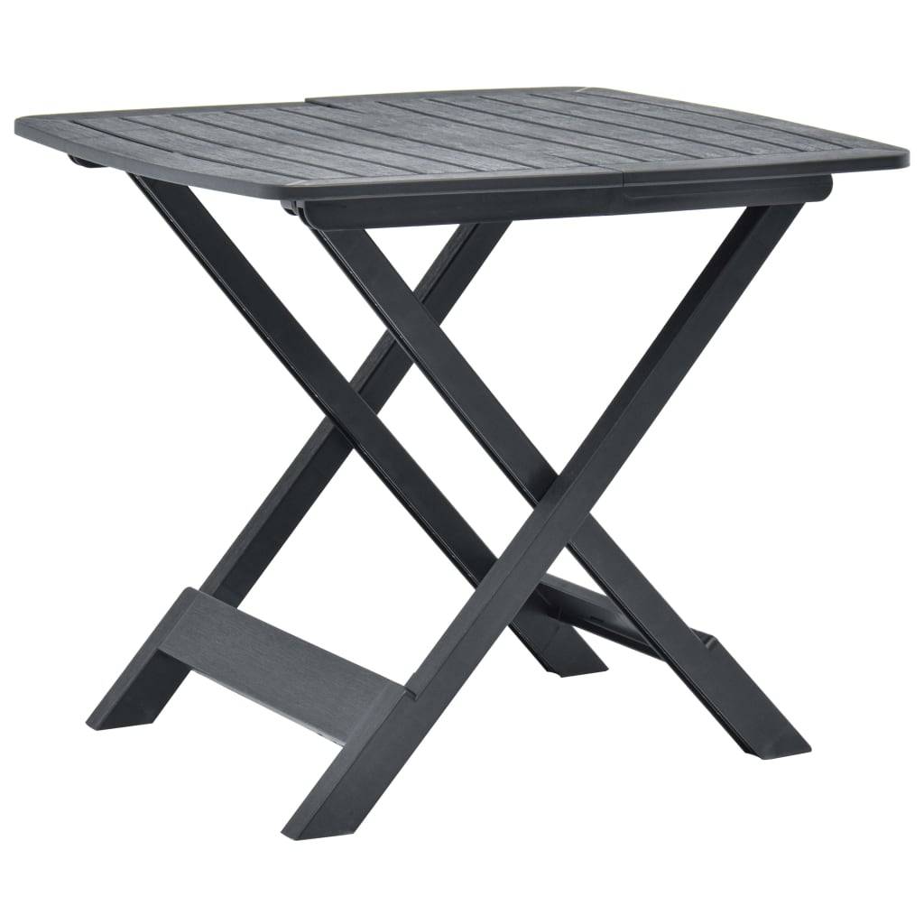 Table pliable de jardin plastique anthracite 79 x 72 x 70 cm - PANGIVO - Image 1