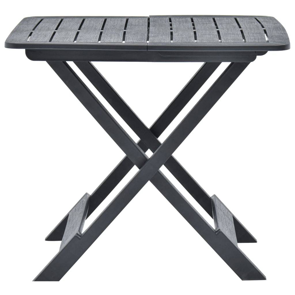 Table pliable de jardin plastique anthracite 79 x 72 x 70 cm - PANGIVO - Image 2