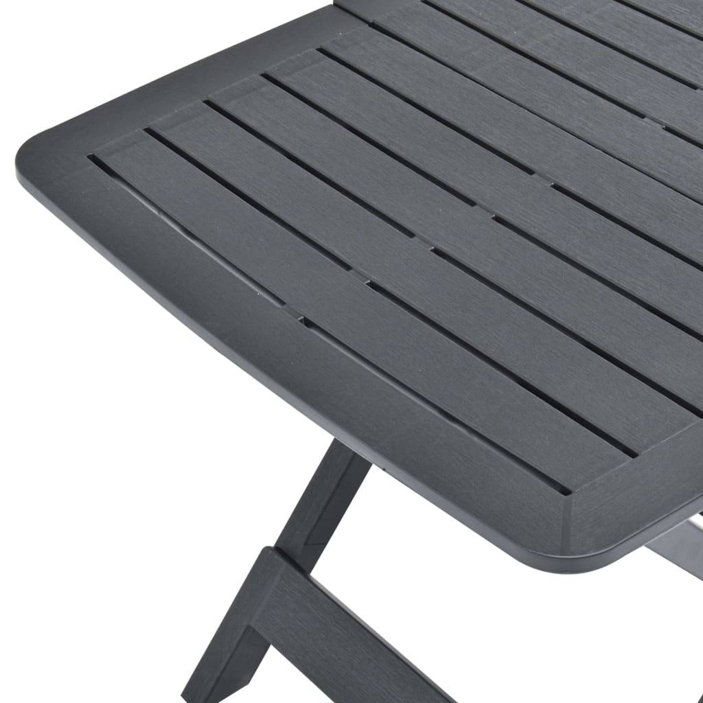 Table pliable de jardin plastique anthracite 79 x 72 x 70 cm - PANGIVO - Image 5