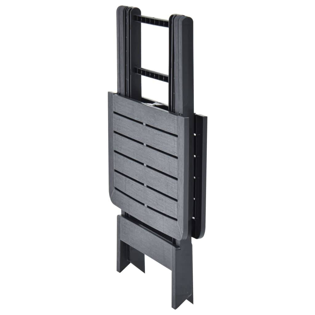 Table pliable de jardin plastique anthracite 79 x 72 x 70 cm - PANGIVO - Image 4