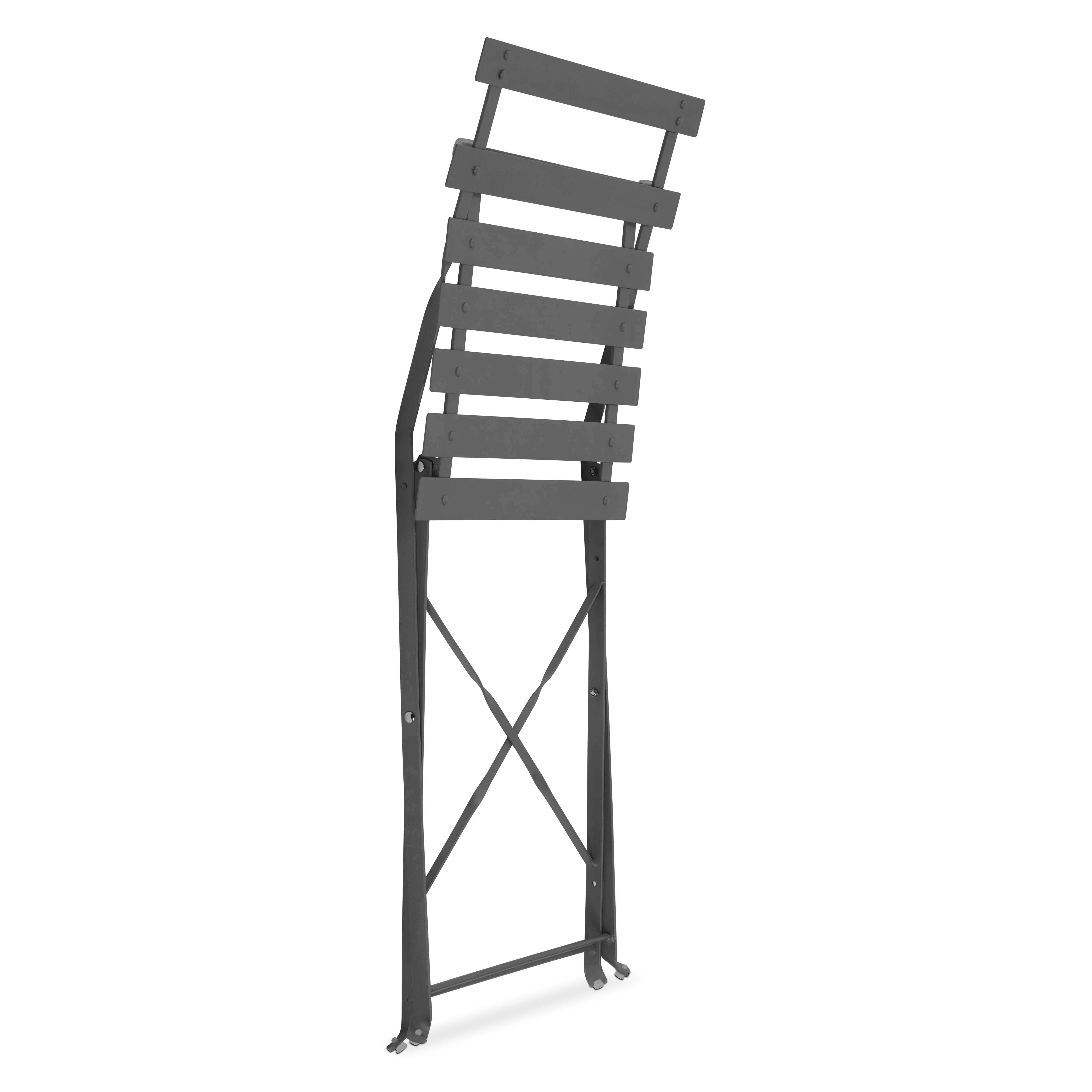 Oviala - Table de jardin et 2 chaises acier gris Rome - Oviala - Image 6